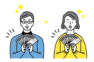 お給料を受け取る人のイラスト